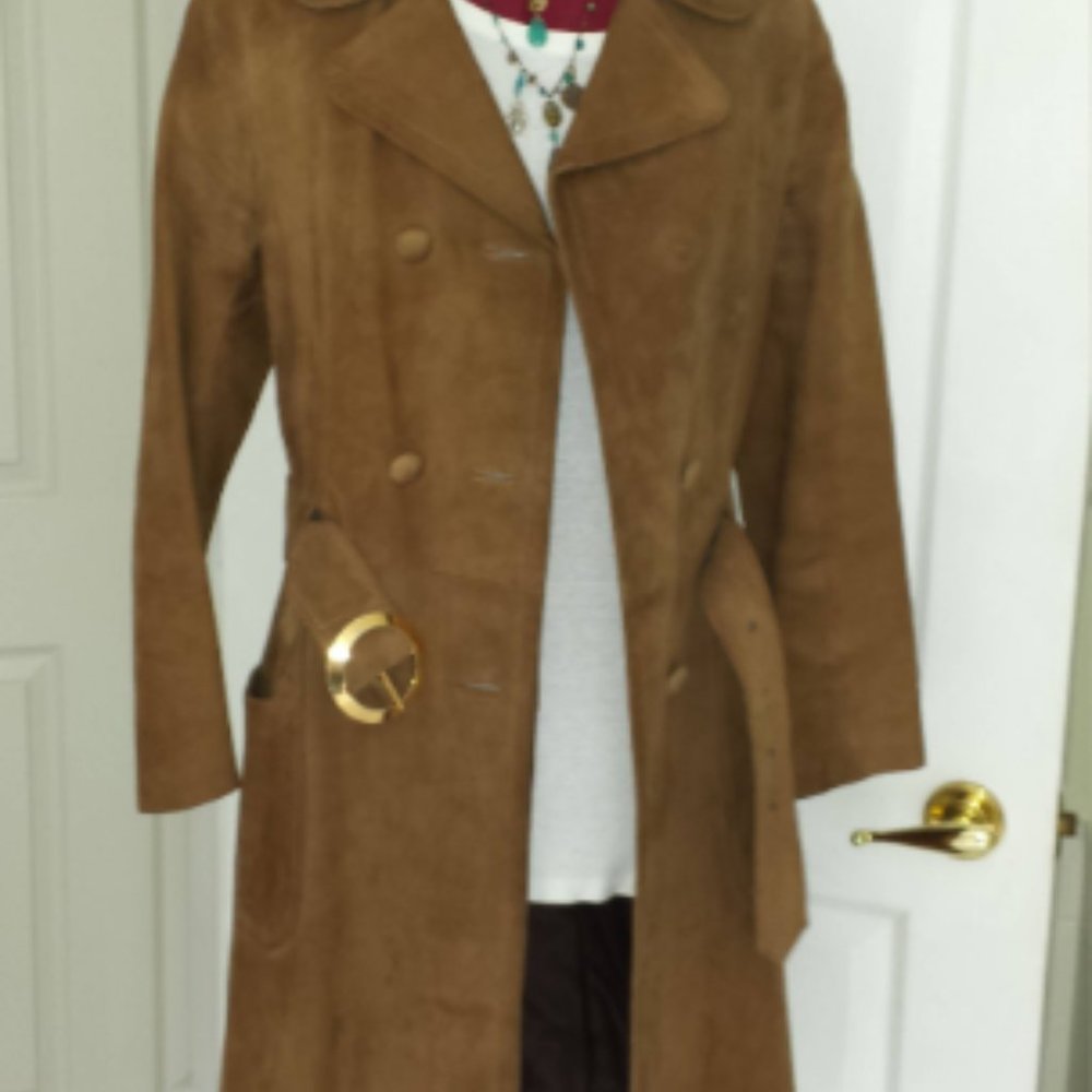 Super soft Suede Trench with belt -S-M